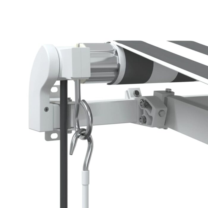 Τέντα Πτυσσόμενη Αυτόματη με LED Ανθρακί / Λευκή 600x350 εκ. - Image 7