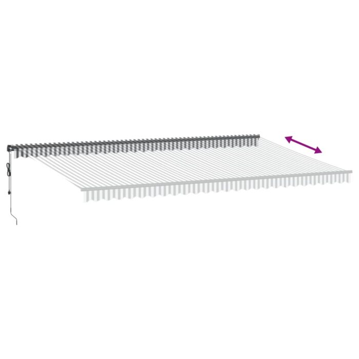 Τέντα Πτυσσόμενη Αυτόματη με LED Ανθρακί / Λευκή 600x350 εκ. - Image 6