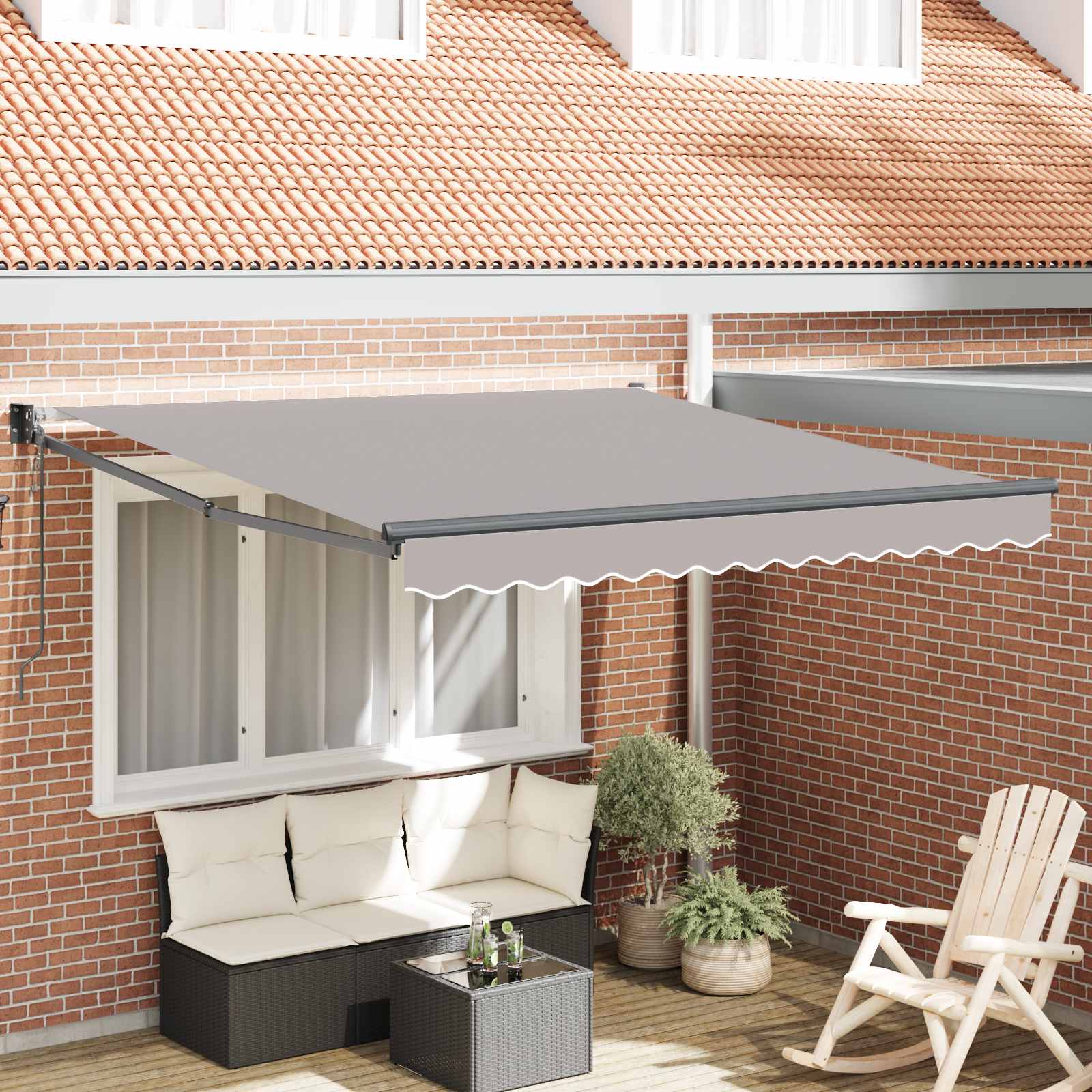 vidaXL Αντιανεμικό Ανοιχτό γκρι 300 x 250 x 165 εκ. Πολυεστέρας vidaXL Αντιανεμικό Ανοιχτό γκρι 300 x 250 x 165 εκ. Πολυεστέρας