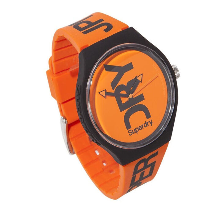 Superdry Urban Ανδρικό Ρολόι 43mm Μπαταρίας με Πορτοκαλί Καουτσούκ Λουράκι - Image 3