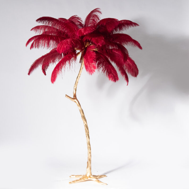 Supergreens Φωτιστικό Επιδαπέδιο ''Ostrich'' Μπορντώ/Χρυσό 170 εκ.fix