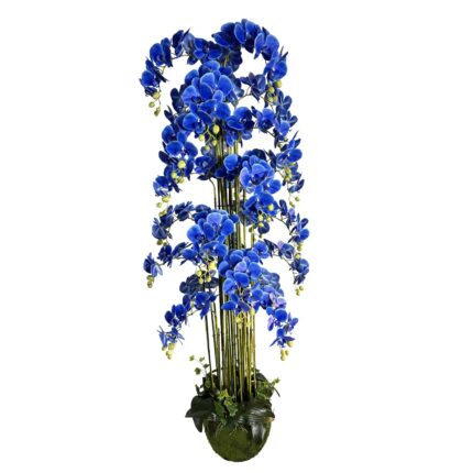 Supergreens Τεχνητό Φυτό Ορχιδέα "Phalaenopsis" Real Touch με Moss Βάση Μπλέ 180 εκ.