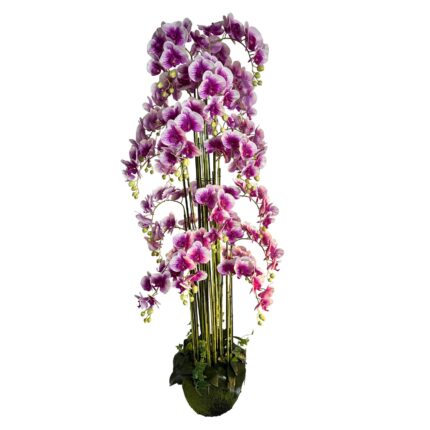 Supergreens Τεχνητό Φυτό Ορχιδέα "Phalaenopsis" Real Touch με Moss Βάση Μώβ 180 εκ.