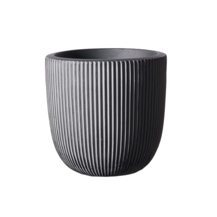 Supergreens Γλάστρα Πήλινη Στρογγυλή ''Stripe'' Γκρι XL 44x44x36