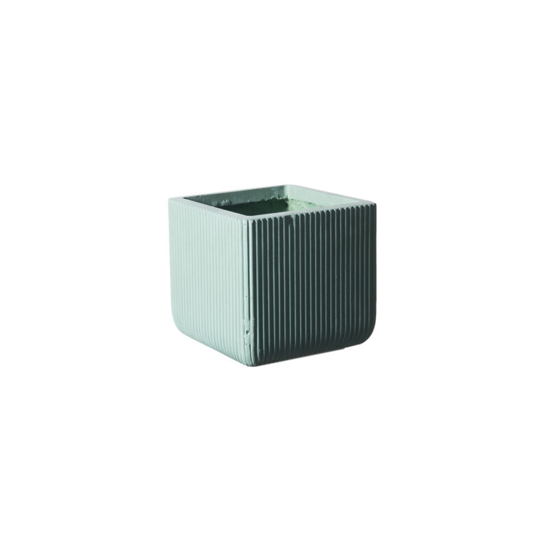 Supergreens Γλάστρα Πήλινη Τετράγωνη ''Stripe'' Μέντα S 24x24x23 εκ.