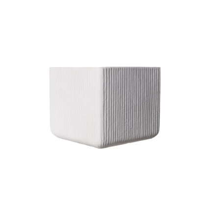 Supergreens Γλάστρα Πήλινη Τετράγωνη "Stripe" Λευκή S 23x23x22 εκ.