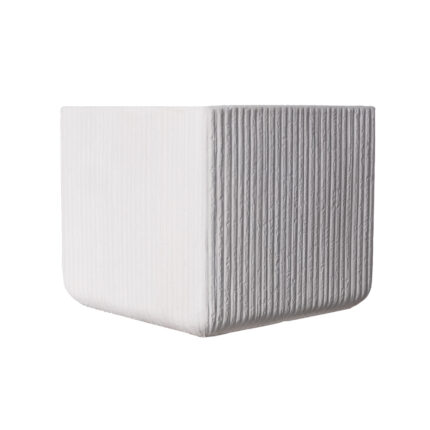 Supergreens Γλάστρα Πήλινη Τετράγωνη "Stripe" Λευκή L 37x37x32 εκ.