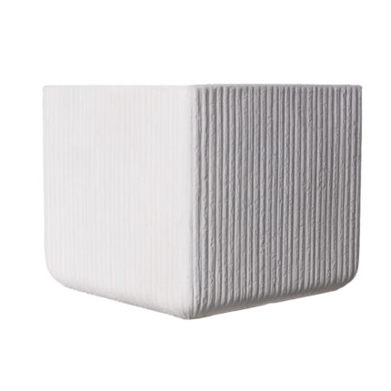 Supergreens Γλάστρα Πήλινη Τετράγωνη "Stripe" Λευκή XL 44x44x38 εκ.