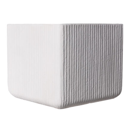 Supergreens Γλάστρα Πήλινη Τετράγωνη "Stripe" Λευκή XXL 55x55x47 εκ.