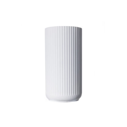 Supergreens Γλάστρα Πήλινη Κύλινδρος "Stripe" Λευκή S 26x26x50 εκ.