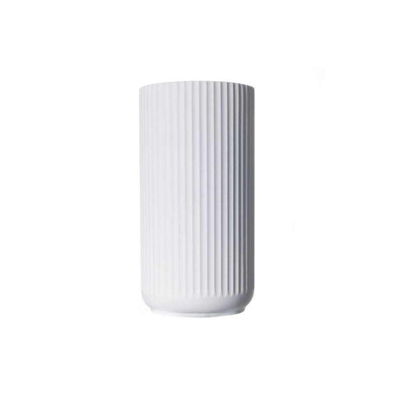 Supergreens Γλάστρα Πήλινη Κύλινδρος "Stripe" Λευκή S 26x26x50 εκ.