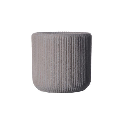 Supergreens Γλάστρα Πήλινη Στρογγυλή "Stripe" Καφέ S 27x27x25 εκ.