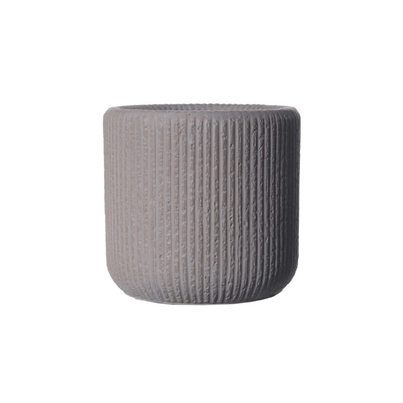Supergreens Γλάστρα Πήλινη Στρογγυλή "Stripe" Καφέ S 27x27x25 εκ.