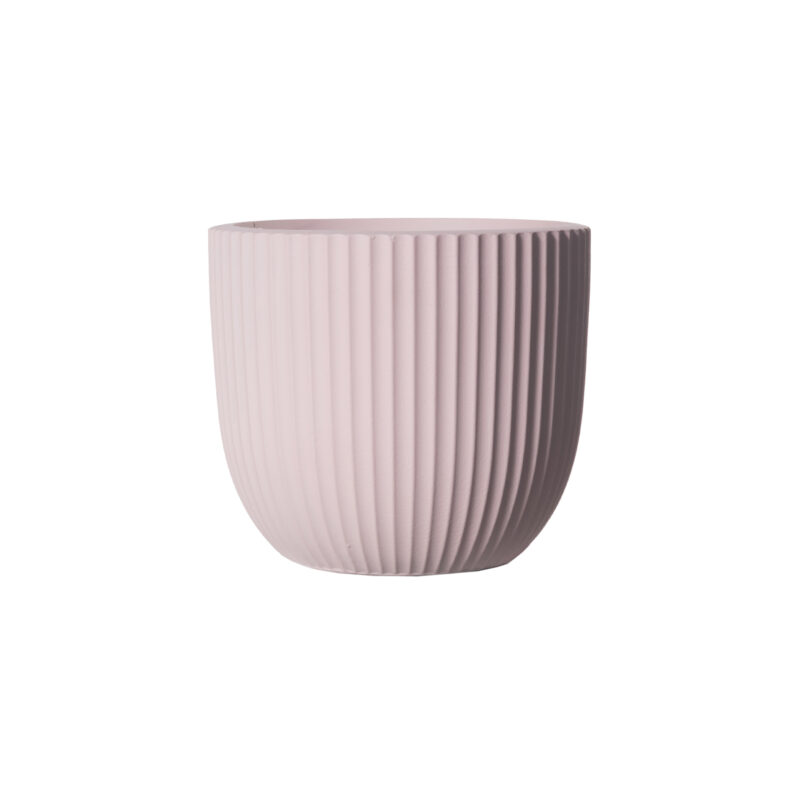 Supergreens Γλάστρα Πήλινη Στρογγυλή "Stripe" Ροζ S 28x28x25 εκ.