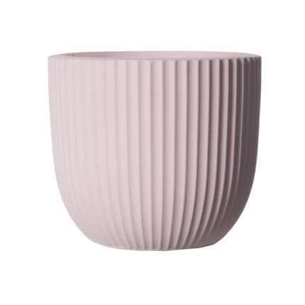 Supergreens Γλάστρα Πήλινη Στρογγυλή "Stripe" Ροζ L 41x41x37 εκ.