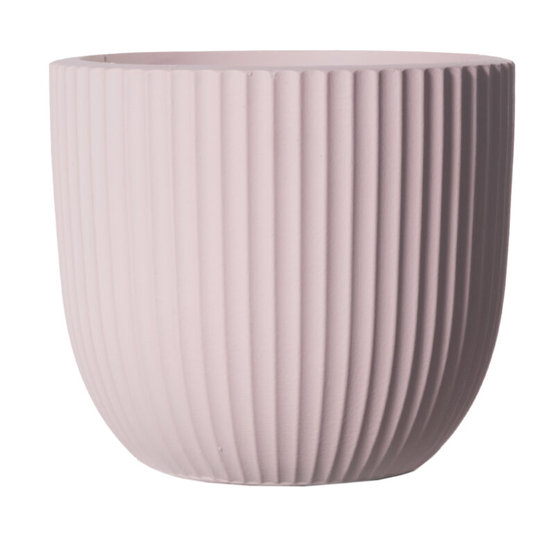 Supergreens Γλάστρα Πήλινη Στρογγυλή "Stripe" Ροζ XL 49x49x47 εκ.