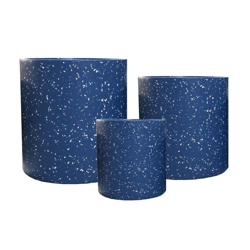 Supergreens Γλάστρα Πήλινη Κύλινδρος "Celestia" Μπλέ Terrazzo S 26x26x25 εκ.