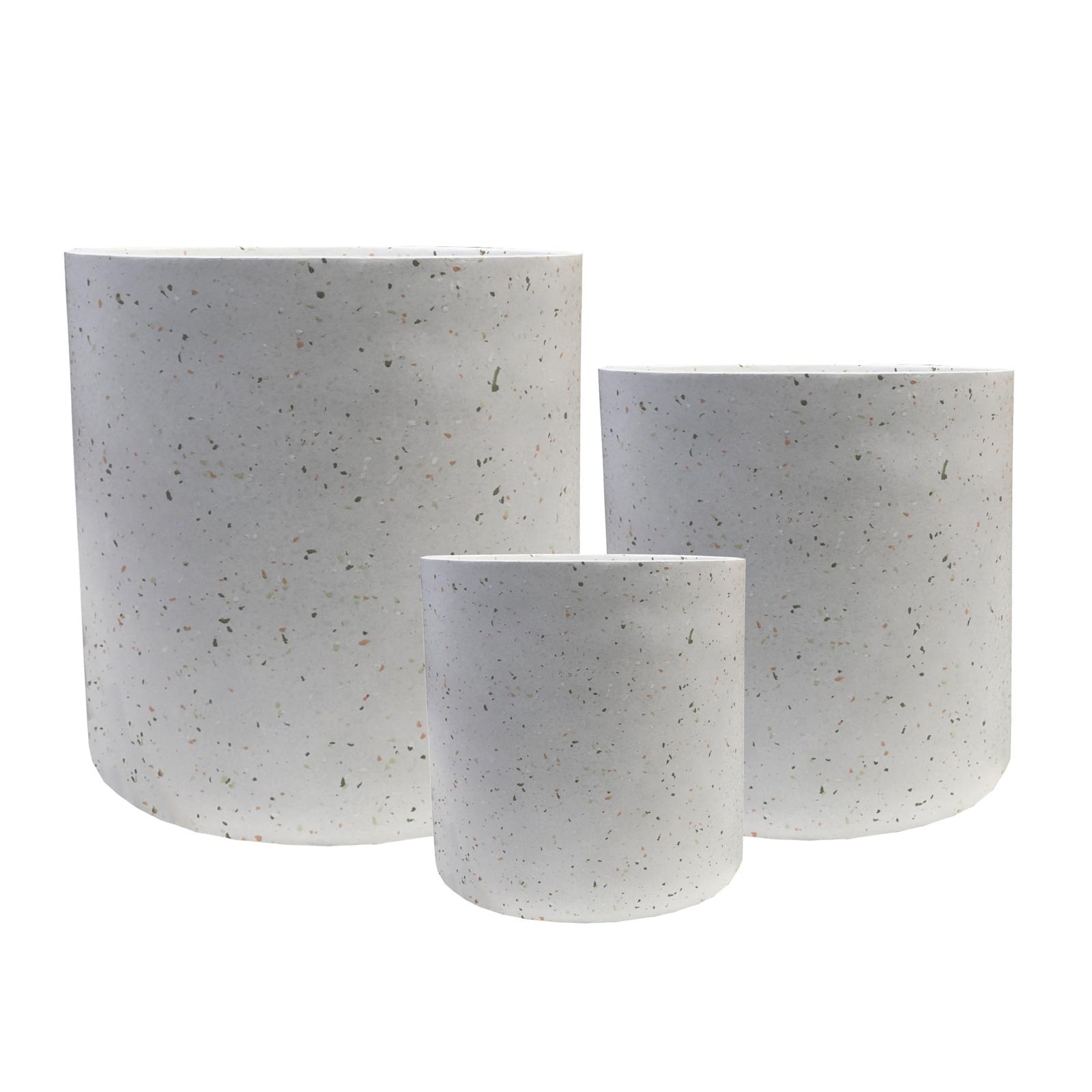 Supergreens Γλάστρα Πήλινη Κύλινδρος "Celestia" Λευκό Terrazzo L 40x40x35 εκ. Supergreens Γλάστρα Πήλινη Κύλινδρος "Celestia" Λευκό Terrazzo L 40x40x35 εκ.