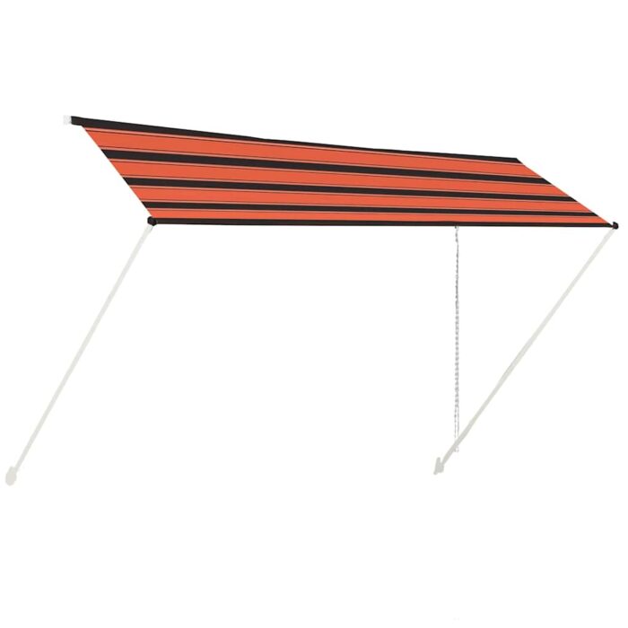 Τέντα Συρόμενη Πορτοκαλί / Καφέ 400 x 150 εκ. - Image 2
