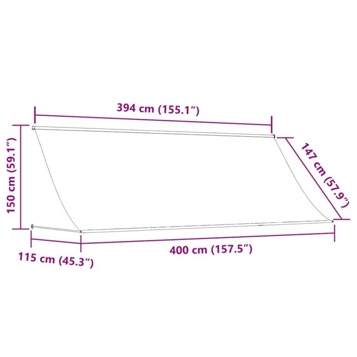 Τέντα Συρόμενη Πορτοκαλί / Καφέ 400 x 150 εκ. - Image 7
