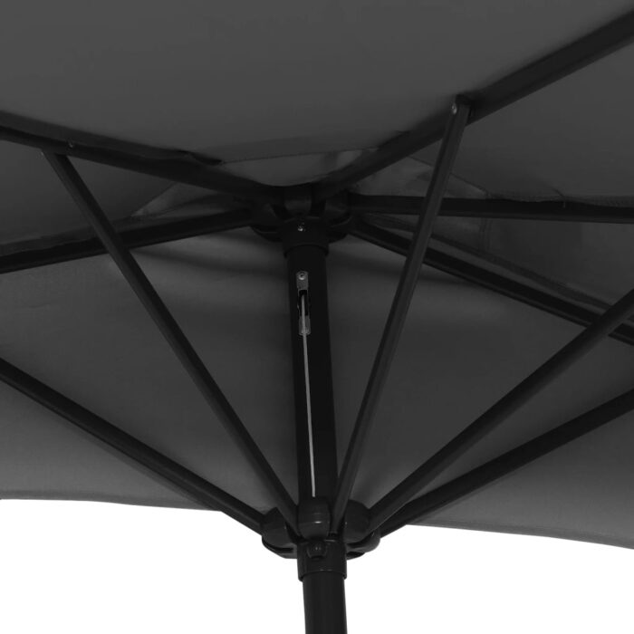 Ομπρέλα Βεράντας Ημικυκλική Μαύρη 300x155x223 εκ. Ιστός Αλουμ. - Image 6