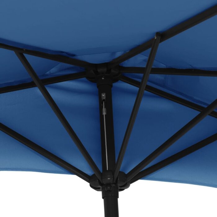 Ομπρέλα Βεράντας Ημικυκλική Μπλε 300x155x223 εκ. Ιστός Αλουμ. - Image 6