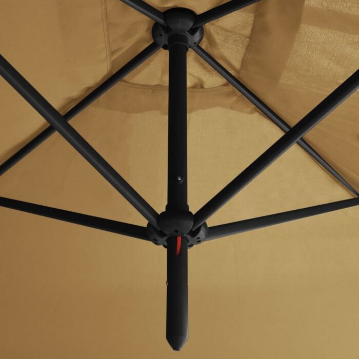 Ομπρέλα Κήπου Διπλή Taupe 600 x 300 εκ. με Ατσάλινο Ιστό - Image 5