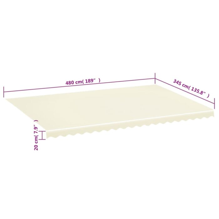 Τεντόπανο Ανταλλακτικό Κρεμ 5 x 3,5 μ. - Image 6