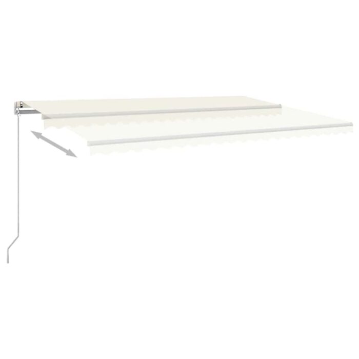 Τέντα Συρόμενη Χειροκίνητη με LED Κρεμ 500 x 300 εκ. - Image 4