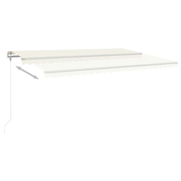 Τέντα Αυτόματη με LED & Αισθητήρα Ανέμου Κρεμ 500 x 300 εκ. - Image 4