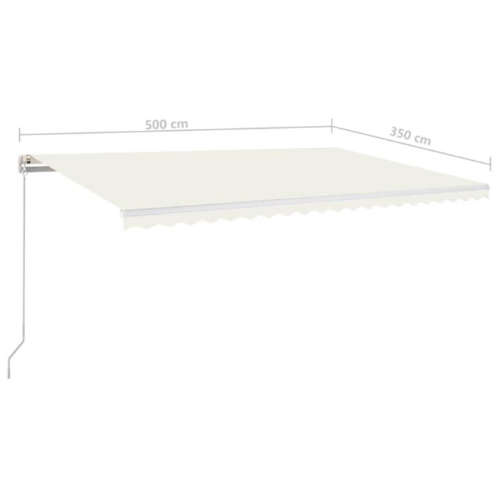 Τέντα Συρόμενη Χειροκίνητη Κρεμ 500x350 εκ. - Image 7