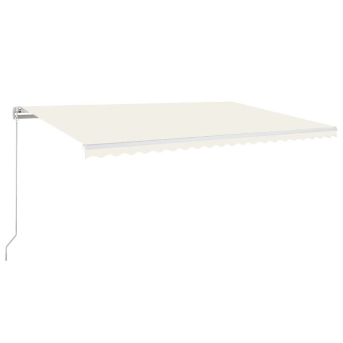 Τέντα Συρόμενη Χειροκίνητη με LED Κρεμ 500 x 350 εκ. - Image 2