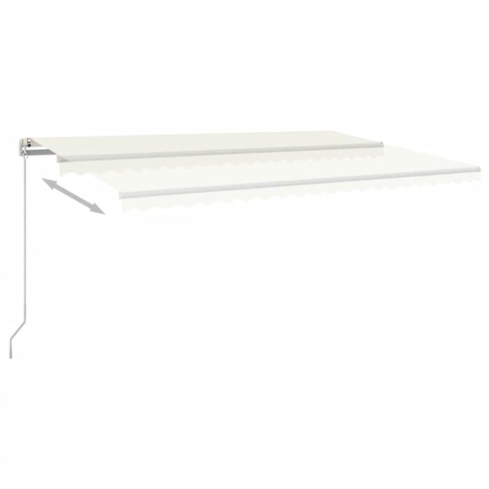 Τέντα Συρόμενη Χειροκίνητη με LED Κρεμ 500 x 350 εκ. - Image 3