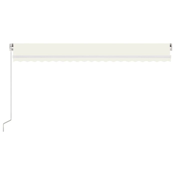 Τέντα Συρόμενη Χειροκίνητη με LED Κρεμ 500 x 350 εκ. - Image 4