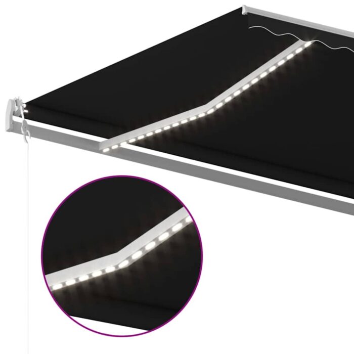 Τέντα Αυτόματη με LED & Αισθητήρα Ανέμου Ανθρακί 500x350 εκ. - Image 5