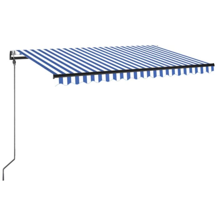 Τέντα Αυτόματη με LED & Αισθητήρα Ανέμου Μπλε/Λευκό 300x250 εκ. - Image 2