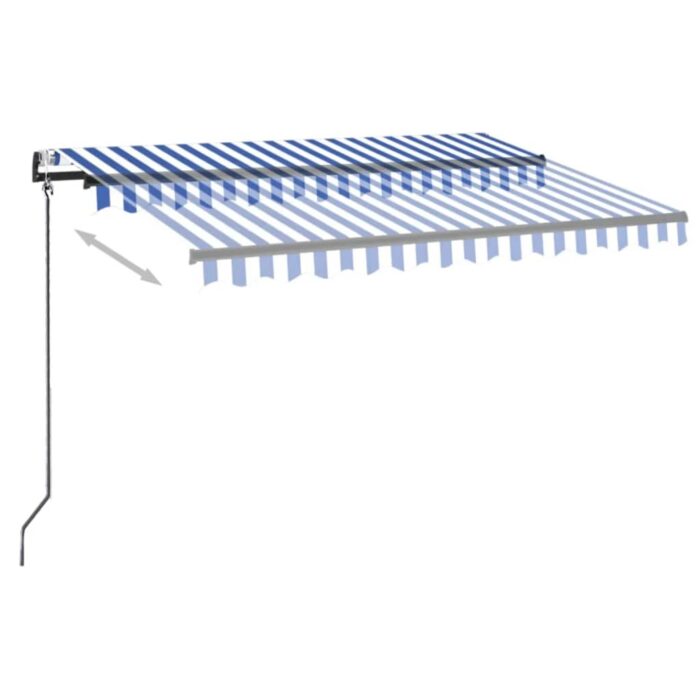 Τέντα Αυτόματη με LED & Αισθητήρα Ανέμου Μπλε/Λευκό 300x250 εκ. - Image 3