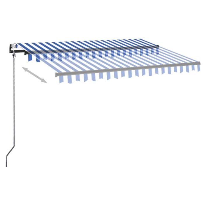 Τέντα Αυτόματη με LED & Αισθητήρα Ανέμου Μπλε/Λευκό 350x250 εκ. - Image 3