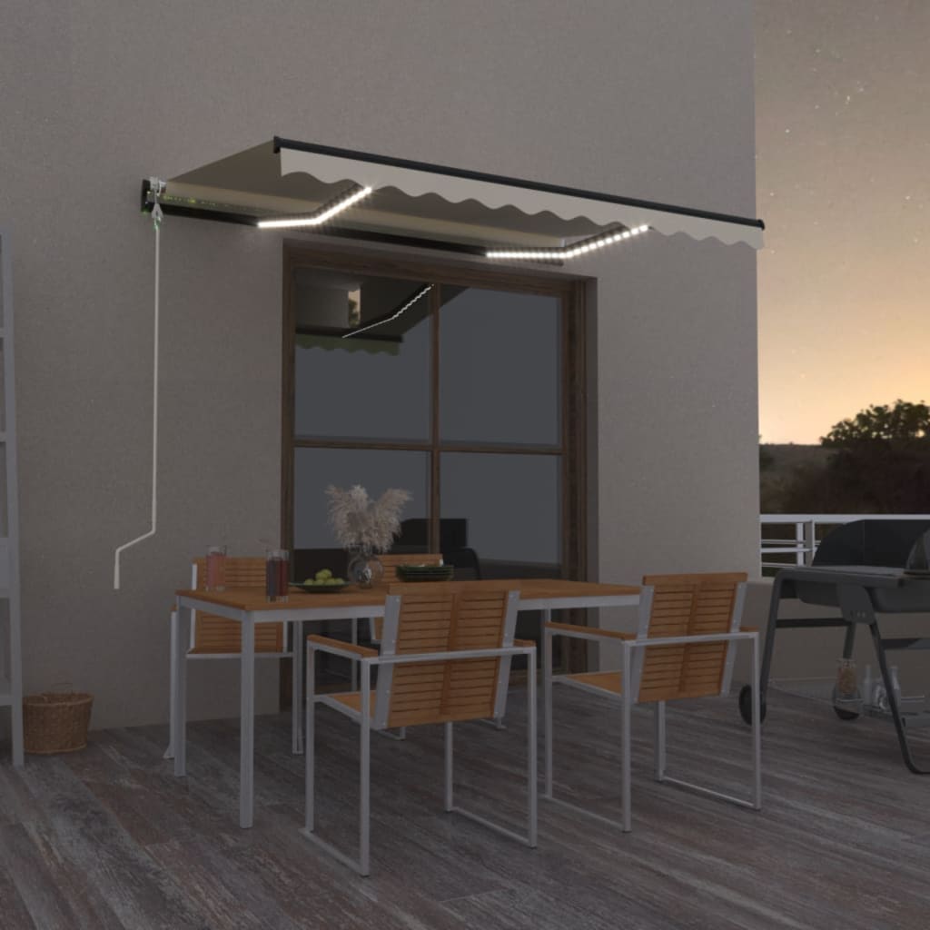 vidaXL Τέντα Αυτόματη με LED και Αισθητήρα Ανέμου Κρεμ 350 x 250 εκ. vidaXL Τέντα Αυτόματη με LED και Αισθητήρα Ανέμου Κρεμ 350 x 250 εκ.