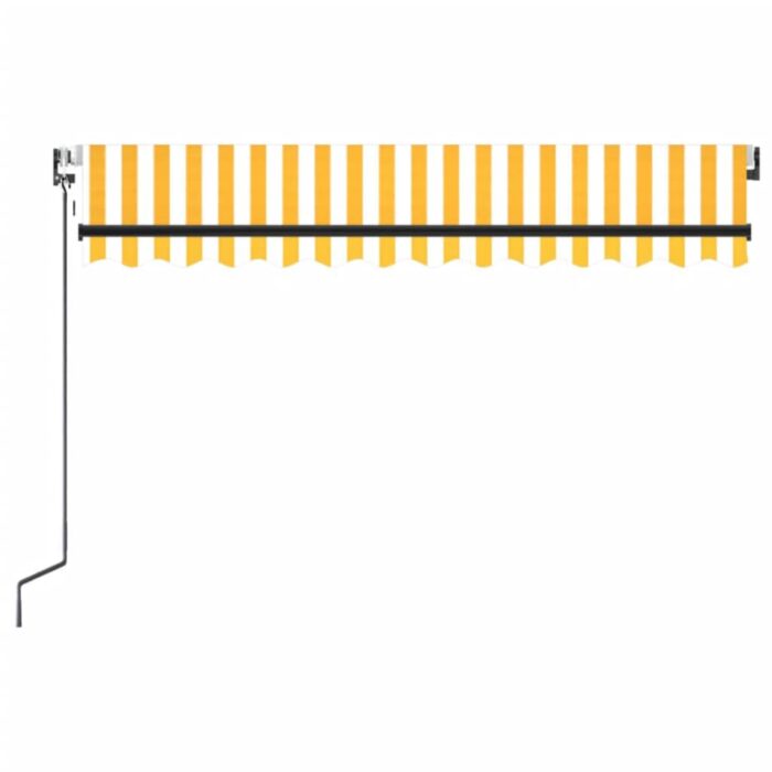 Τέντα Αυτόματη με LED & Αισθ. Ανέμου Κίτρινο/Λευκό 350x250 εκ. - Image 4