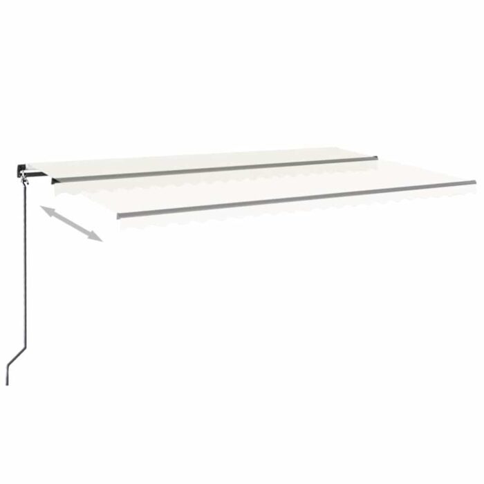 Τέντα Συρόμενη Χειροκίνητη με LED Κρεμ 500 x 300 εκ. - Image 3
