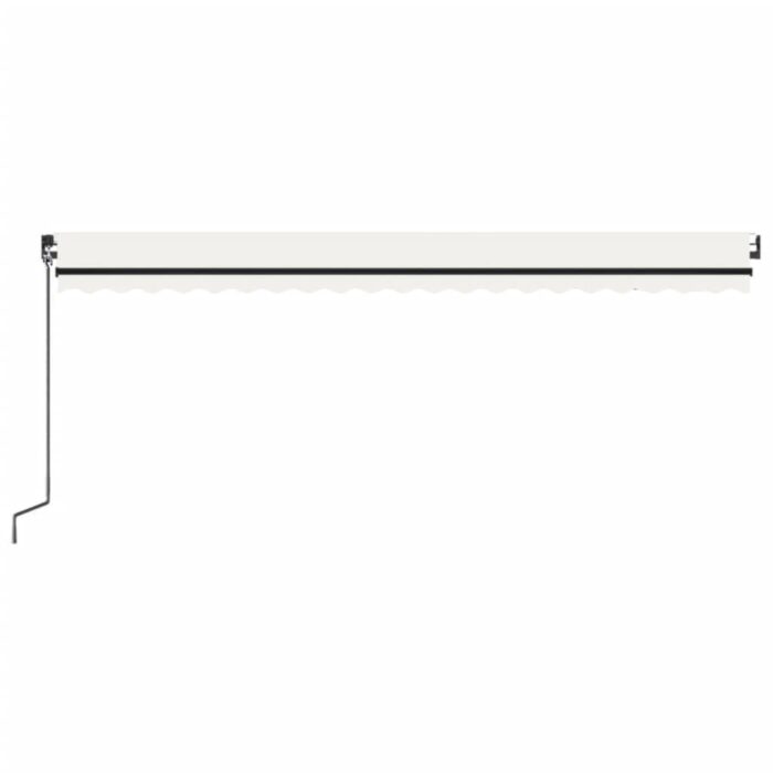 Τέντα Συρόμενη Χειροκίνητη με LED Κρεμ 500 x 350 εκ. - Image 4