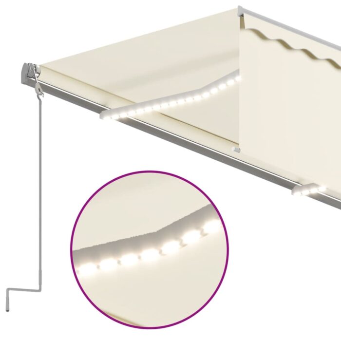 Τέντα Αυτόματη με Σκίαστρο/LED/Αισθ. Ανέμου Κρεμ 3 x 2,5 μ. - Image 5