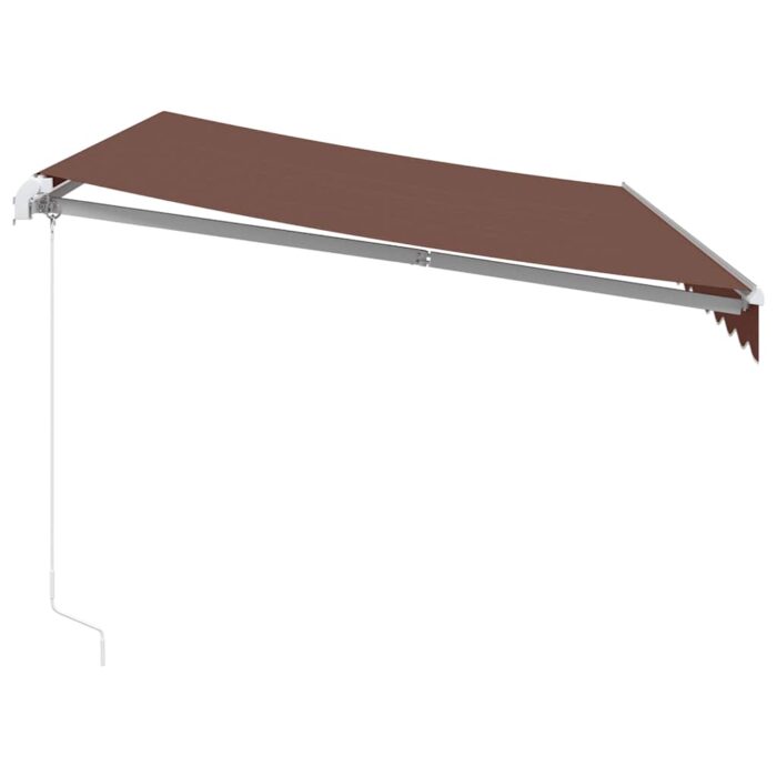 Τέντα Πτυσσόμενη Χειροκίνητη με LED Καφέ 350x250 εκ. - Image 5