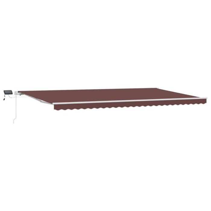Τέντα Πτυσσόμενη Χειροκίνητη με LED Καφέ 600x300 εκ. - Image 2