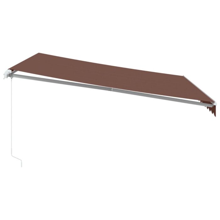 Τέντα Πτυσσόμενη Χειροκίνητη με LED Καφέ 400x350 εκ. - Image 5