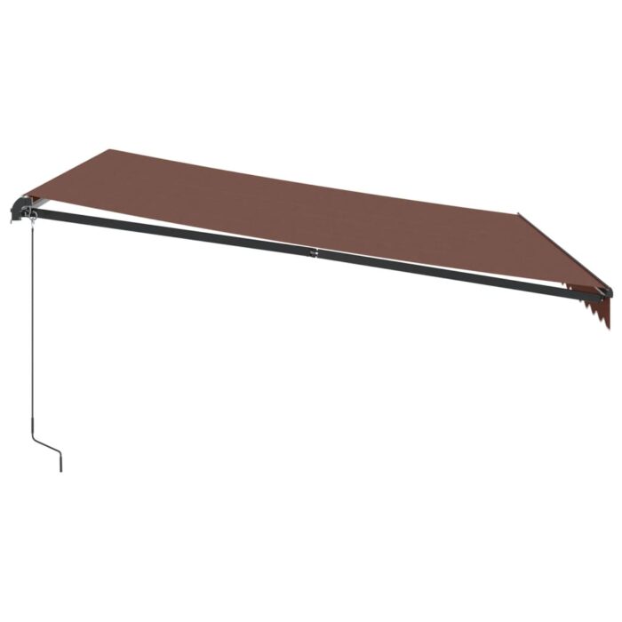 Τέντα Πτυσσόμενη Χειροκίνητη με LED Καφέ 400x350 εκ. - Image 5