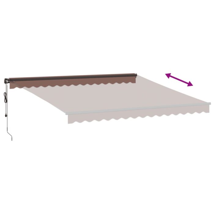 Τέντα Πτυσσόμενη Αυτόματη με LED Καφέ 400x350 εκ. - Image 6