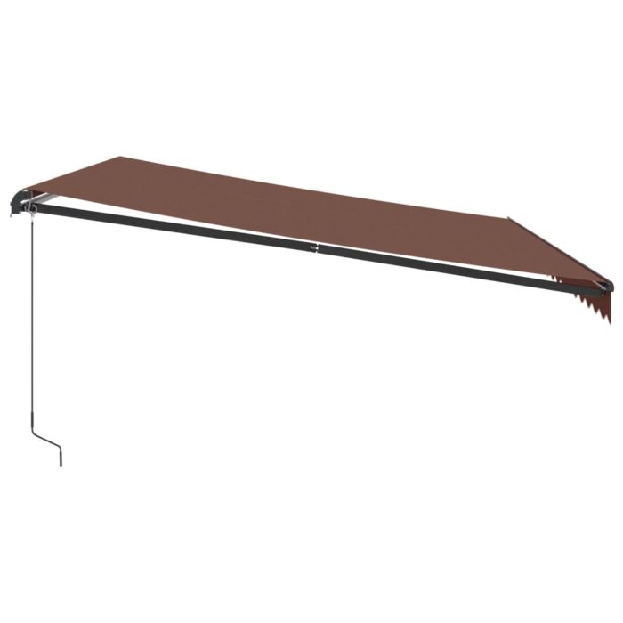 Τέντα Πτυσσόμενη Χειροκίνητη με LED Καφέ 450x350 εκ. - Image 5