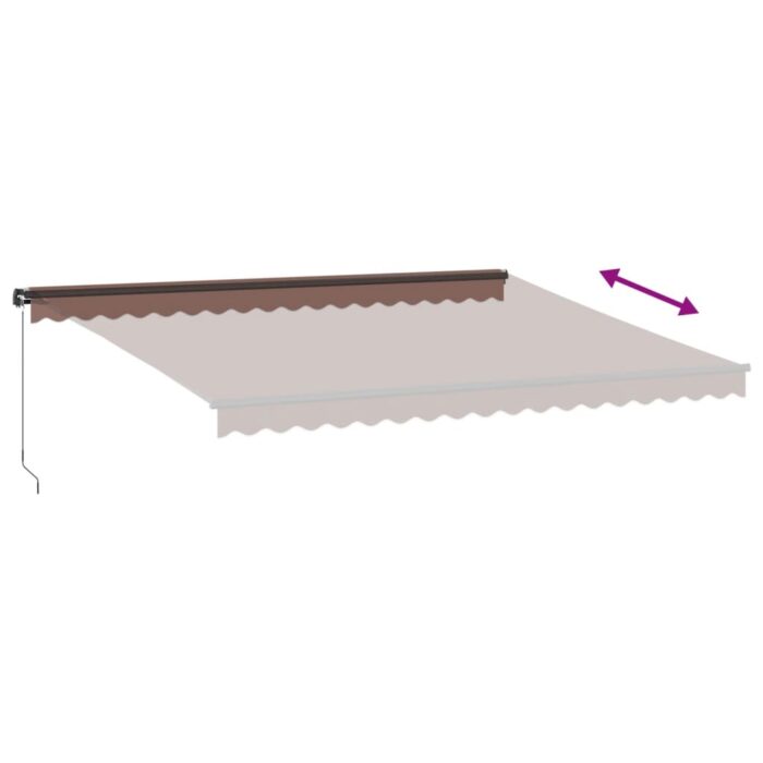 Τέντα Πτυσσόμενη Χειροκίνητη με LED Καφέ 450x350 εκ. - Image 6